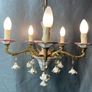 FLASH SALE ! Was 350 Now 250 ! Lovely Spanish Antique Bronze and Ceramic Chandlier. Image 5