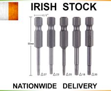 5 Pcs/Set Magnetic Triangle Head Screwdriver Bits S2 Steel 1/4 Hex Shank 50mm hc