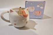 White Enchanted Rainbows Unicorn Ceramic Shaped Mug