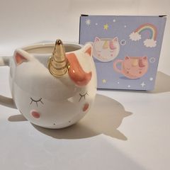 White Enchanted Rainbows Unicorn Ceramic Shaped Mug