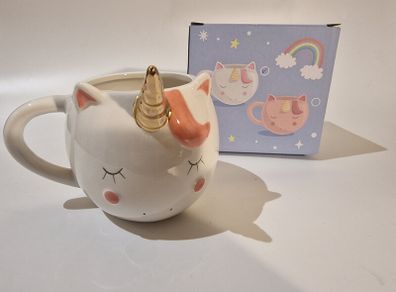 White Enchanted Rainbows Unicorn Ceramic Shaped Mug