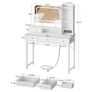 Dressing Table with Large LED Mirror 3 Lighting Modes Adjustable Brightness, Built in USB AC Socket Vanity Table with 4 Fabric Drawers, Modern Makeup Desk 100 40 140cm Image 2