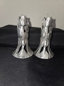 1990 Seagull Pewter Tulip Candle Holders