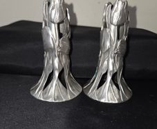 1990 Seagull Pewter Tulip Candle Holders