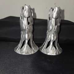 1990 Seagull Pewter Tulip Candle Holders