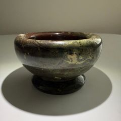 Antique Miniature Turned Cornish Serpentine (Stone Salt or Pin Dish)