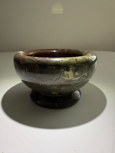 Antique Miniature Turned Cornish Serpentine (Stone Salt or Pin Dish)