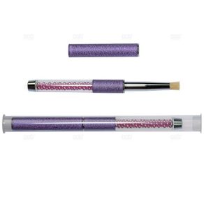 Round Stencil Brush Manicure Nail Art Brush - Purple