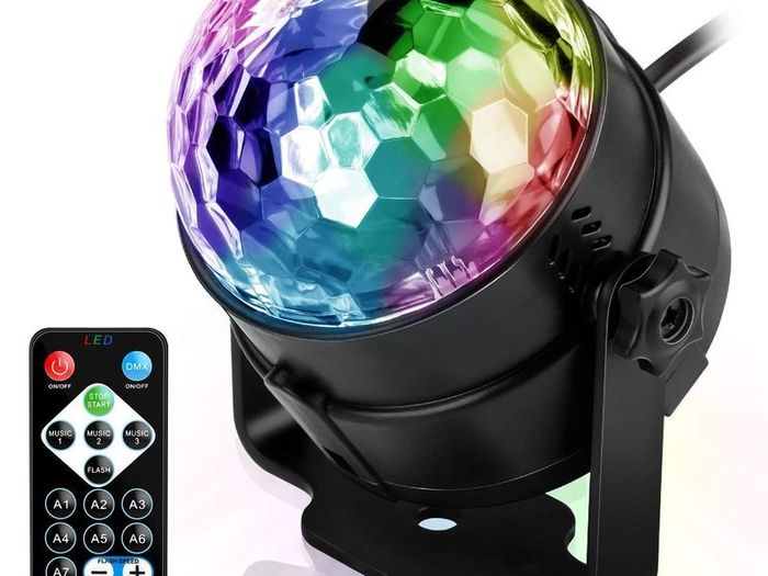 Sound Active RGB LED Stage Light Crystal Ball Disco Club DJ Party with RC