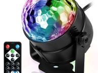 main image for ad Sound Active RGB LED Stage Light Crystal Ball Disco Club DJ Party with RC