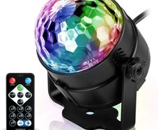 Sound Active RGB LED Stage Light Crystal Ball Disco Club DJ Party with RC