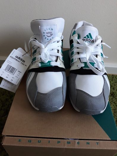 Adidas EQT Cushion 91 Consortium 30th Anniversary UK-7.5/EUR-41.5 G58101 Cloud White/Equipment Green/Core Black-2021