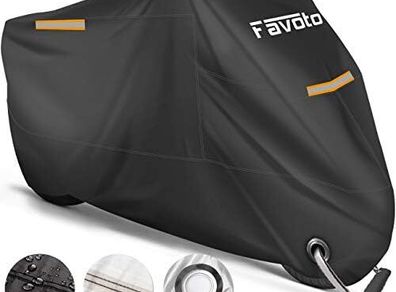 Motorbike Cover Waterproof Motorcycle Cover Outdoor Oxford Fabric XXL Indoor UV Protection Dustproof Windproof for Outside Storage Scooter Cycle Moped Cover 245 x 105 x 125 cm