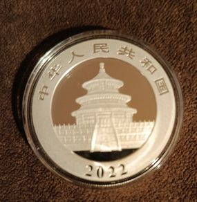 2022 Chinese Silver Panda Coin 30g - Pure .999 Silver in Capsule