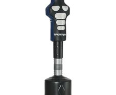 Standing Boxing Dummy, Adjustable Height, Heavy Base, Faux Leather, Black+Gray+Blue, 55 x 55 x 178-207 cm