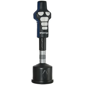 Standing Boxing Dummy, Adjustable Height, Heavy Base, Faux Leather, Black+Gray+Blue, 55 x 55 x 178-207 cm