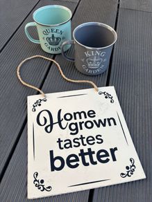 Gardening Sign & Metal Mugs