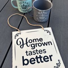 Gardening Sign & Metal Mugs