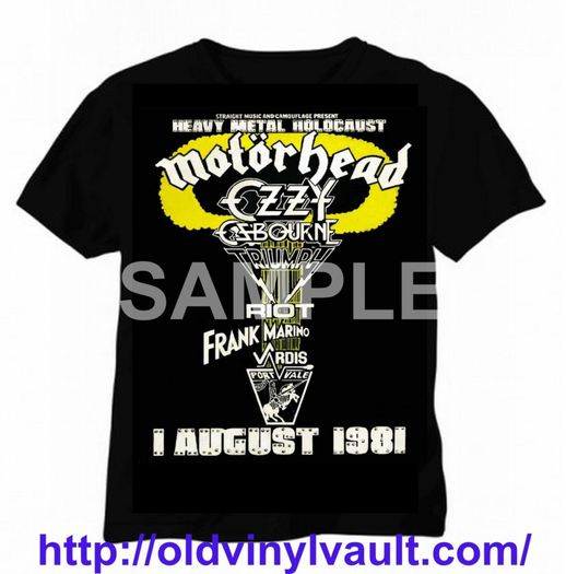 Motorhead T-Shirt Heavy Metal Holocaust 1981 Available Sizes. S | M | L | XL | XXL | XXXL