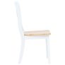 Dining Chairs 4 pcs White and Light Wood Solid Rubber Wood Image 3