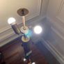 Teak and brass luxury 1960s fiberglass shade table lamp mid century Czech Image 6