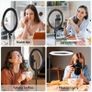 12" Ring Light with Tripod Stand, 63" Extendable, 3 Light Modes & 10 Brightness Levels, LED Selfie Light with Remote Control for TikTok, YouTube, Live Streaming, Photography Image 5