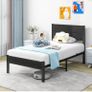 Single Bed Frame with Wooden Headboard and Footboard Image 5