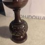 wooden candlestick vintage hand turned elephant carved into wood Image 7