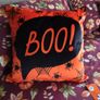 Bedlam Brand Boo Halloween Cushion in Orange Image 9