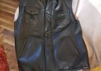 Leather gillet. sleavless leather jacket.