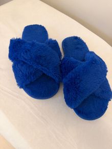 Blue Fluffy Slippers Size 37
