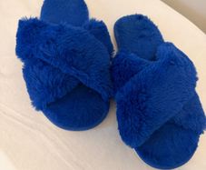 Blue Fluffy Slippers Size 37