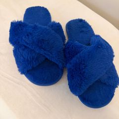 Blue Fluffy Slippers Size 37