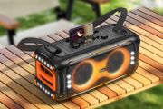 Beat Bass Wireless Karaoke Speaker Supports TF, USB, AUX with 2 Wireless Microphones
