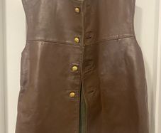 British Army Leather Military Jerkin Vest With Wool Lining World War WWII WWI