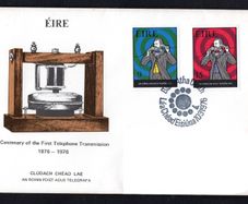 1976 Ireland Centenary of the First Telephone Transmission Commemorative Stamps Department of Post and Telegraphs address Cover (FDC)