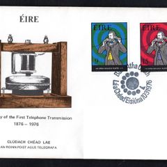 1976 Ireland Centenary of the First Telephone Transmission Commemorative Stamps Department of Post and Telegraphs address Cover (FDC)