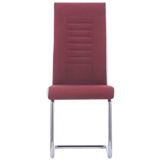 Cantilever Dining Chairs 6 pcs Wine Red Fabric