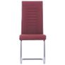 Cantilever Dining Chairs 6 pcs Wine Red Fabric Image 3