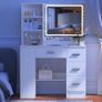 White Dressing Table with LED Mirror 3-Color Lights & Side Cabinet, 2-in-1 Makeup Vanity Desk and Nightstand with 4 Drawers & 6 Storage Shelves, Girls Vanity Table Bedroom Dresser, Large 90cm Image 6