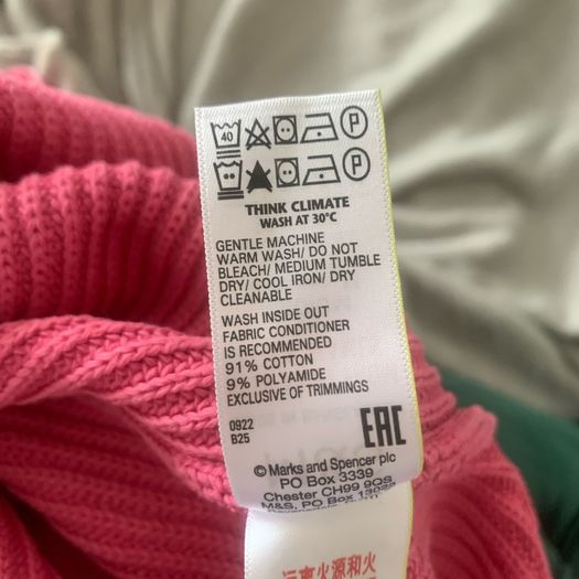 M&S pink jumper. Size M