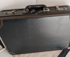 Leather Briefcase Attache Case Vintage Black  Laptop Documents