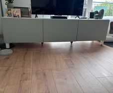 TV Bench BESTA Ikea White Pale Grey Green