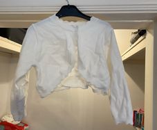 Knitted white cardigan - flower girl
