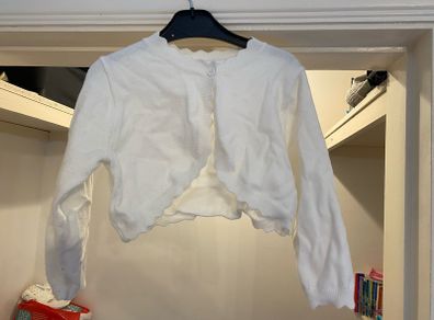 Knitted white cardigan - flower girl