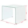 Coffee Table Tempered Glass 49.5x50x45 cm Clear Image 6