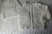 Hand Knit Baby Cardigan: 0-3 Months