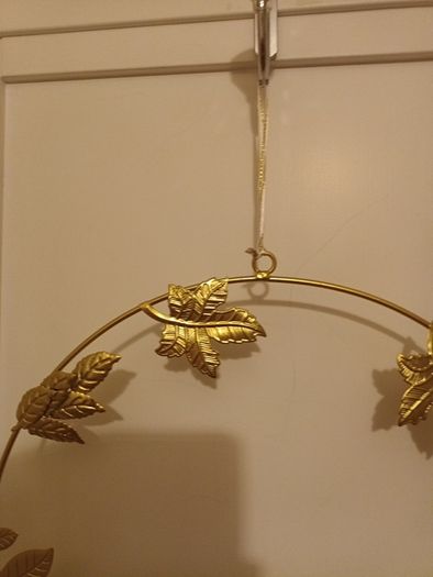 Gold christmas metal wreath