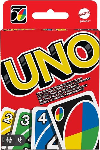Classic Colour & Number Matching Card Game - 112 Cards - Customizable & Erasable Wild Cards - Special Action Cards Included - Gift for Kids 7+, W2087