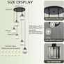 Long Chandelier for High Ceilings Modern Crystal Long Pendant Light Raindrop Drop Lamp Hanging Flush Mount Chandelier Ceiling Light for Staircase Foyer Living Room Entryway 6 Lights Image 5